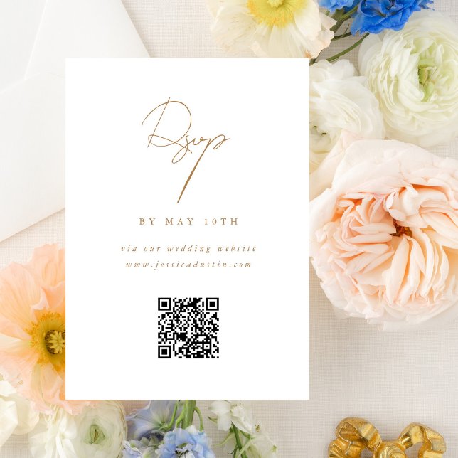 QR Code Website Elegantes Minimalistisches Script  RSVP Karte (Von Creator hochgeladen)