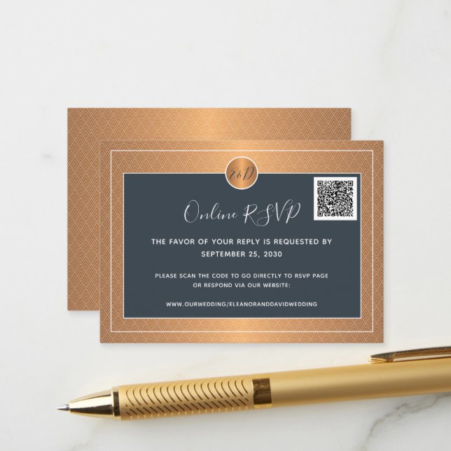 QR CODE Website für die Hochzeit von Marinemolden Begleitkarte (Vorderseite/Rückseite Beispiel)