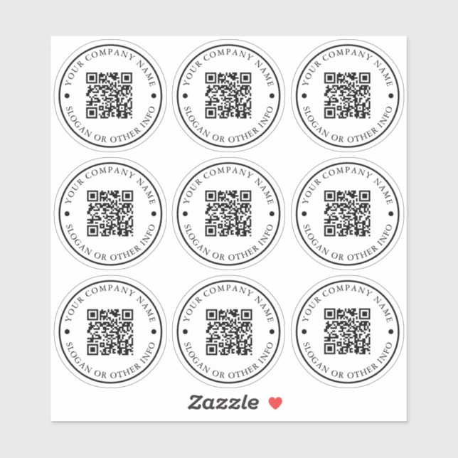QR-Code-Website-Link Runde Business Custom Clear Aufkleber (Blatt)