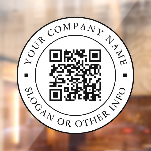 QR Code Website Link Schwarz & Weiß Business Fensteraufkleber (Blatt 2)