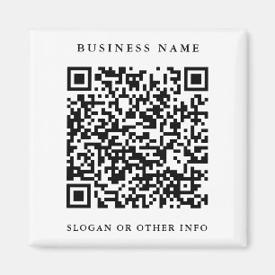 QR Code Website Link Schwarz & Weiß Business Magnet