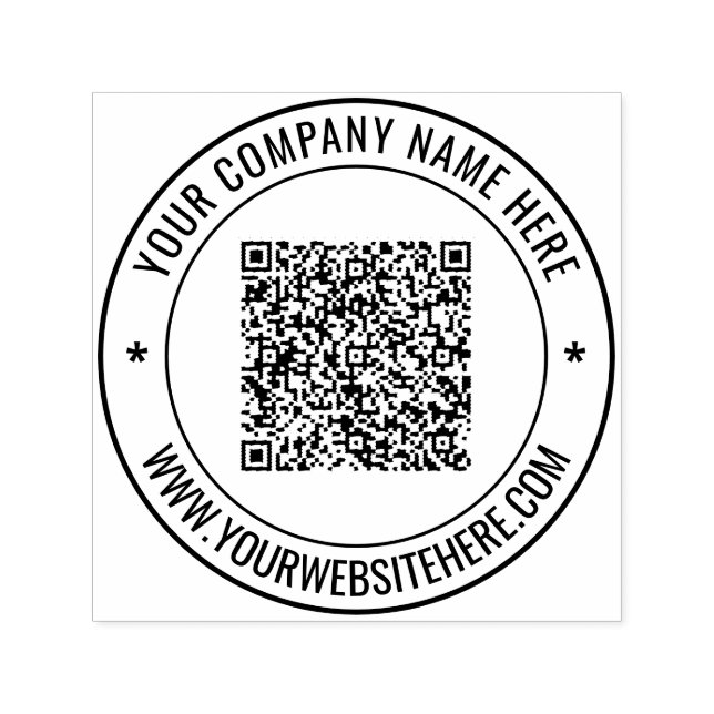 QR-Code-Website Runde selbstfärbende Briefmarke Permastempel (Design)