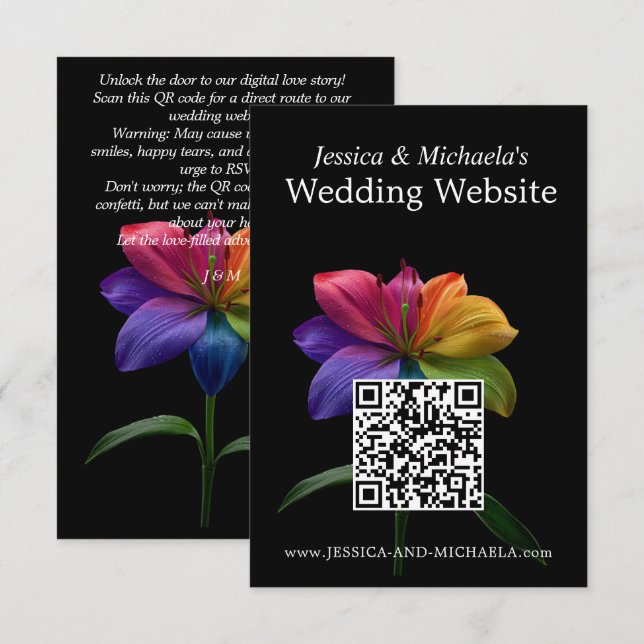 🌈QR code wedding DETAILS Begleitkarte (Vorne/Hinten)
