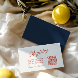 QR Code Wedding Registry Elfenbein Begleitkarte