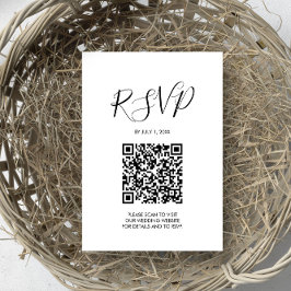 QR Code Wedding RSVP Enclosure Card Karte