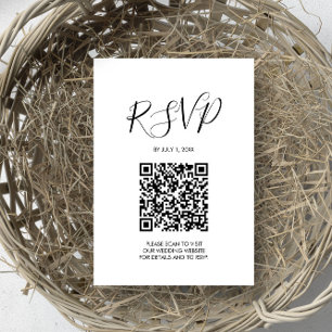 QR Code Wedding RSVP Enclosure Card Karte