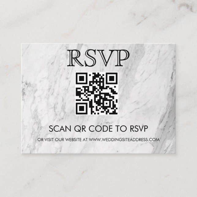 QR Code Wedding RSVP Simple Visitenkarte (Vorderseite)