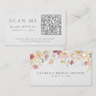 QR Code & Wedding Website Blush Pink Floral UAWG Begleitkarte