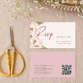 QR Code & Wedding Website Blush Pink UAWG Begleitkarte