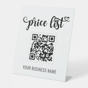 QR-Code Weißes Modern Business Pedestzeichen Sockelschild