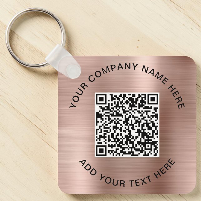 QR-Code Werbe-Rose Gold Schlüsselanhänger (QR Code Promotional Rose Gold Keychain)