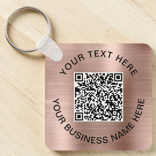 QR-Code Werbe-Rose Gold Schlüsselanhänger