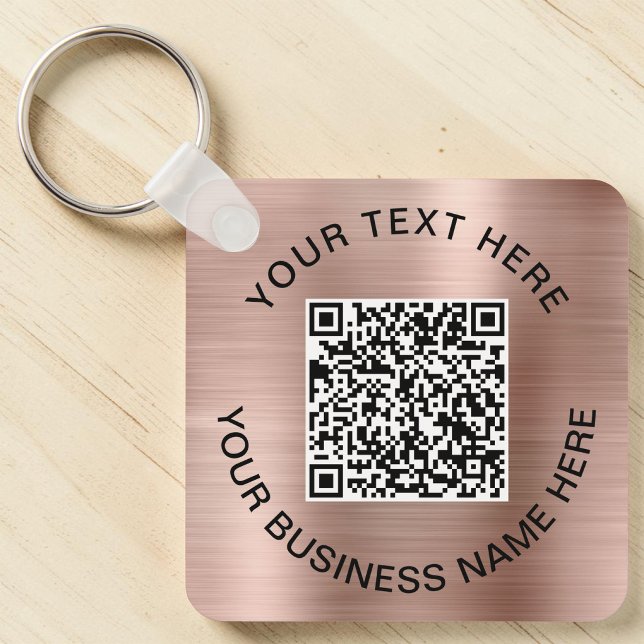 QR-Code Werbe-Rose Gold Schlüsselanhänger (Promotional QR Code Rose Gold Keychain)