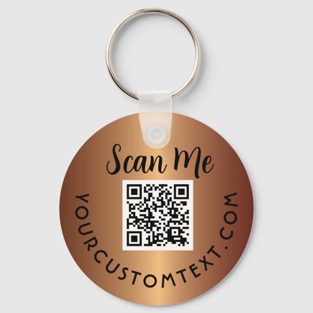 QR-Code | Werbeaktion für Firmenlogos Gold-Schlüss Schlüsselanhänger (Vorderseite)