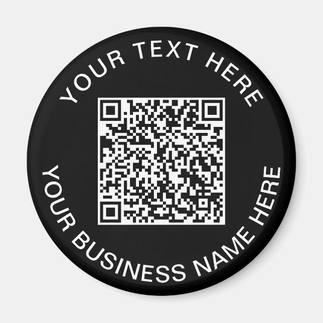 QR Code WerbeBlack Magnet (Vorne)