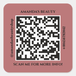 QR-Code Werbename Web Red Quadratischer Aufkleber