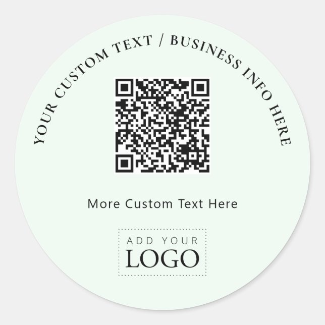 QR-Code-Werbung für einfache Mini-Business-Logos Runder Aufkleber (Vorderseite)