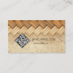 QR Code Wicker Gold Profile Business Card Visitenkarte