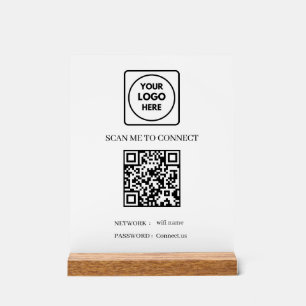 QR-Code Wifi Benutzerdefiniertes Logo Scanne-um- Acrylschild