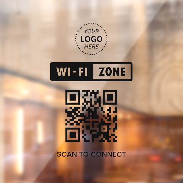 QR-Code Wifi Business-Logo-Scan zur Verbindung Fensteraufkleber (Blatt 2)