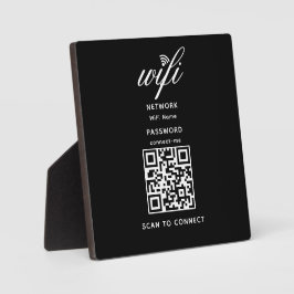 QR-Code Wifi Internet-Kennwort Schwarz Plaque Fotoplatte