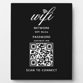 QR-Code Wifi Internet-Kennwort Schwarz Plaque Fotoplatte