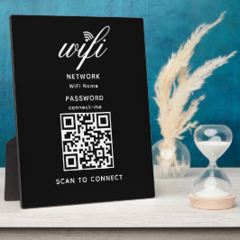 QR-Code Wifi Internet-Kennwort Schwarz Plaque Fotoplatte