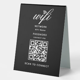 QR-Code Wifi Internet-Kennwort schwarz Tischaufsteller