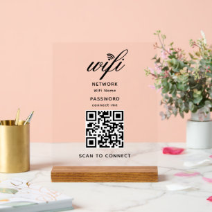 QR-Code Wifi Internet-Kennwort Weiß Akryllische Be Acrylschild