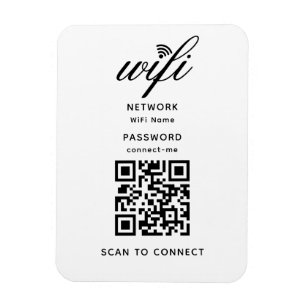 QR-Code Wifi Internet-Kennwort Weiß flexibel Magnet