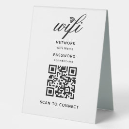 QR-Code Wifi Internet-Kennwort weiß Tischaufsteller