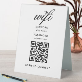 QR-Code Wifi Internet-Kennwort weiß Tischaufsteller