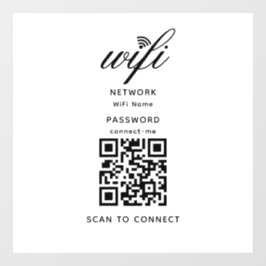 QR-Code Wifi Internet-Kennwort Weißes Fenster Klam Fensteraufkleber