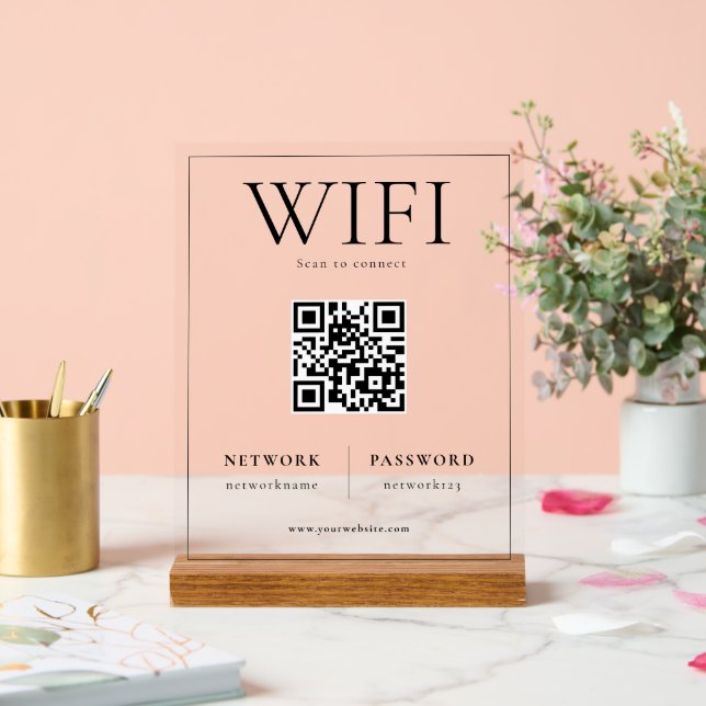 QR-Code WIFI-Netzwerkprüfung zum Verbinden des Sig Acrylschild (Hochzeit)