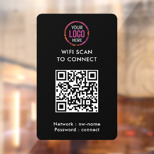QR-Code Wifi Scan für Schwarze Firmenlogos zur V Fensteraufkleber