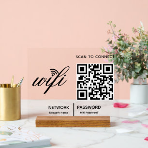 QR-Code Wifi-Scan zum Anschluss von benutzerdefini Acrylschild