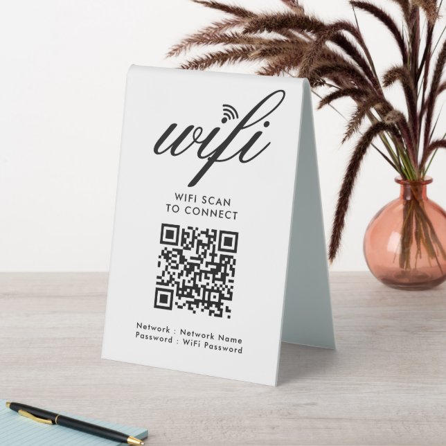 QR-Code Wifi-Scan zum Anschluss von benutzerdefini Tischaufsteller (In Situ (Tisch))