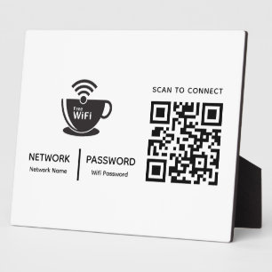 QR-Code Wifi-Scan zum Verbinden von Firmenlogo Fotoplatte