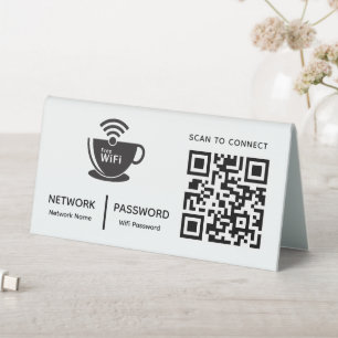 QR-Code Wifi-Scan zum Verbinden von Firmenlogo Tischaufsteller