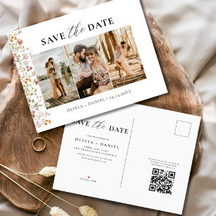 QR Code Wildblume Blumenhochzeit Ankündigungspostkarte