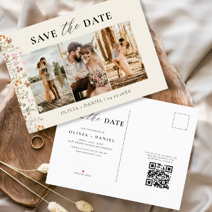 QR Code Wildblume Blumenhochzeit Ankündigungspostkarte