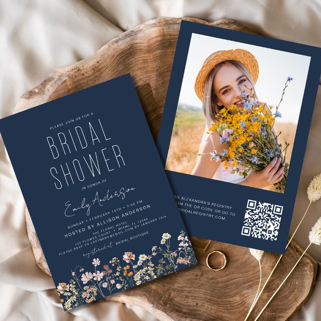 QR Code Wildblume Brautparty Foto Einladung (Von Creator hochgeladen)