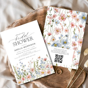 QR Code Wildblume Garden Brautparty Einladung