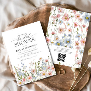 QR Code Wildblume Garden Brautparty Einladung