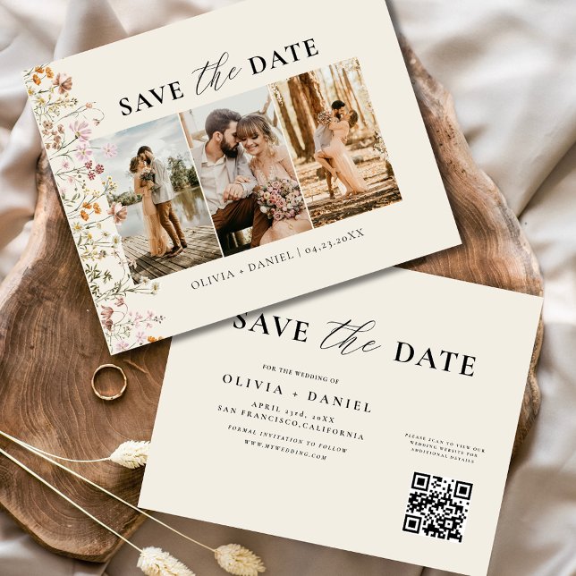 QR-Code-Wildblume Save the Date Hochfahren (Von Creator hochgeladen)