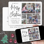 QR Code Wir wünschen Ihnen ein frohes 5-Foto Weihn Feiertagskarte<br><div class="desc">Dieses Jahr feiern Sie die fröhlichen Wunder moderner Technologie mit einer lustigen interaktiven QR Code Foto Collage Urlaubskarte. Du kannst fünf deiner Lieblingsbilder sowie eine Online-Videobotschaft, ein Lied, ein Foto-Album oder eine andere Website teilen. Der gesamte Text auf dieser Vorlage ist einfach zu personalisieren, um jeden beliebigen Text, wie zum...</div>