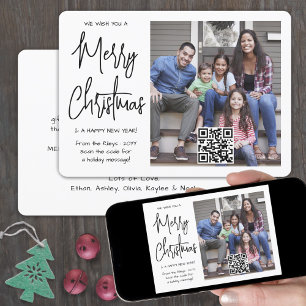QR Code Wir wünschen Ihnen ein frohes Weihnachtsfe Feiertagskarte