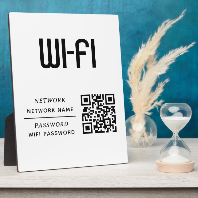 QR-Code-WLAN-Netzwerkname und Passwort  Fotoplatte (Seite)
