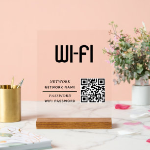 QR-Code-WLAN-Netzwername und Passwort  Acrylschild