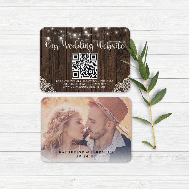 QR Code Wood Lights Site Mariage (Créateur téléchargé)